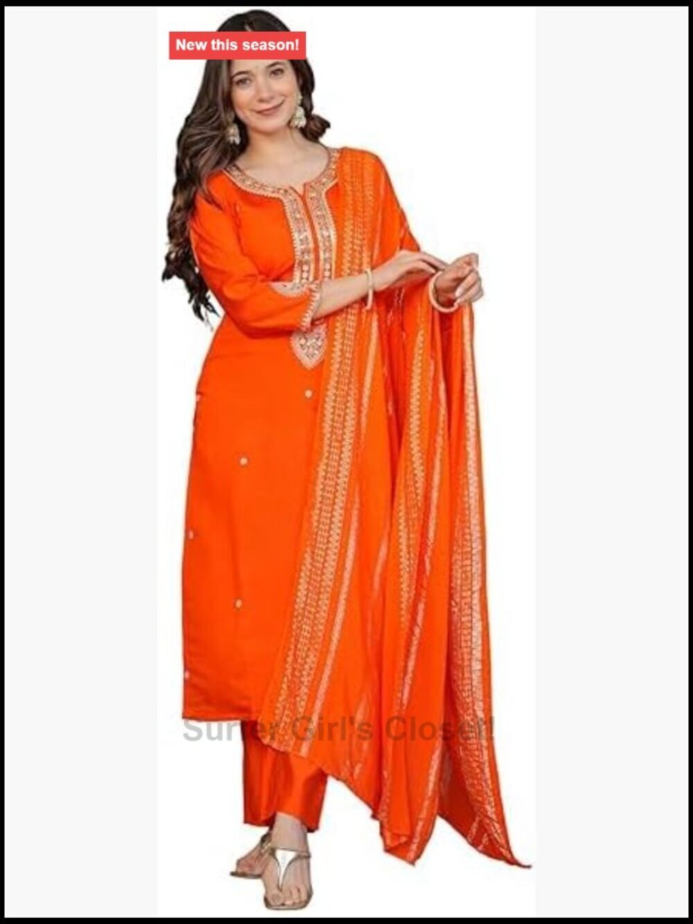 Silk Blend Embroidered Salwar Suit Set Kurta with Pant & Dupatta